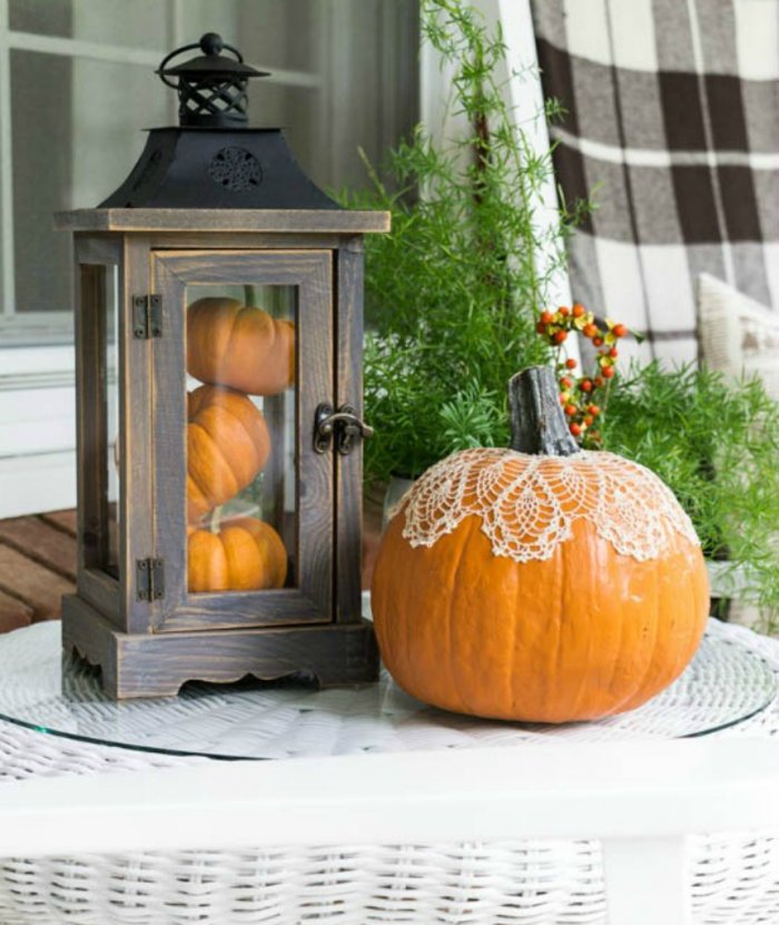Add some lace to a pumpkin for a classic look. (Image courtesy of On Sutton Place)